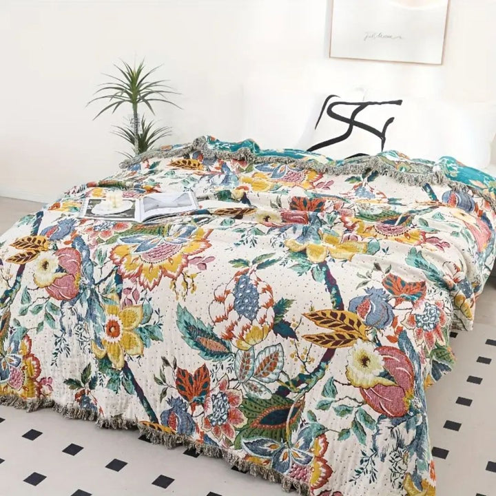 Lisslune | Tropical Bloom Cotton Blanket