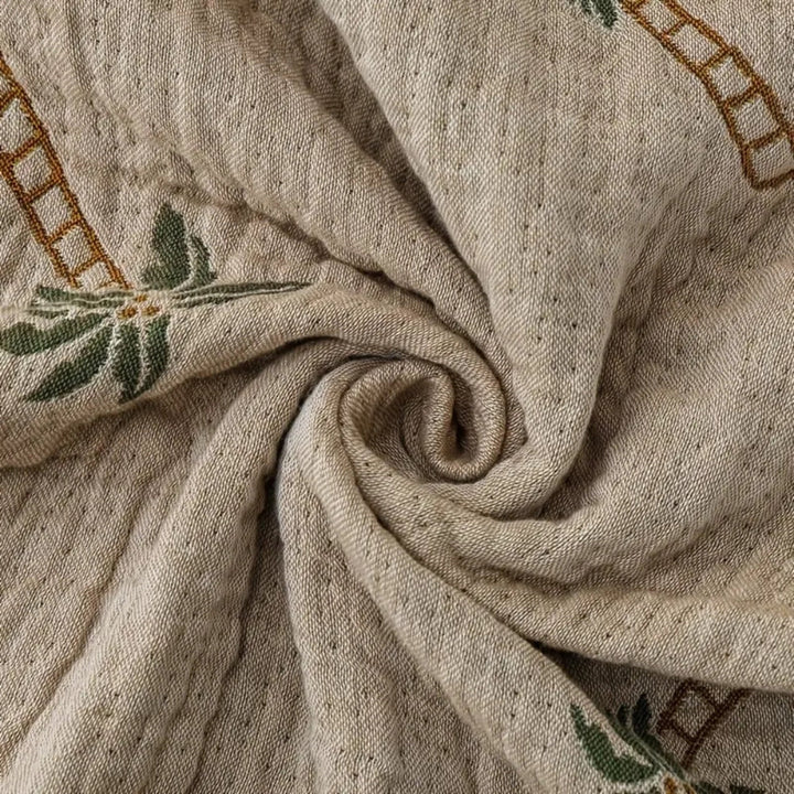 Lisslune | Tropical Palm Tree Reversible Cotton Blanket