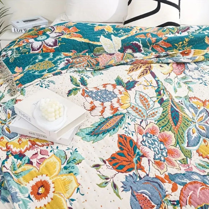 Lisslune | Tropical Whisper Reversible Cotton Blanket