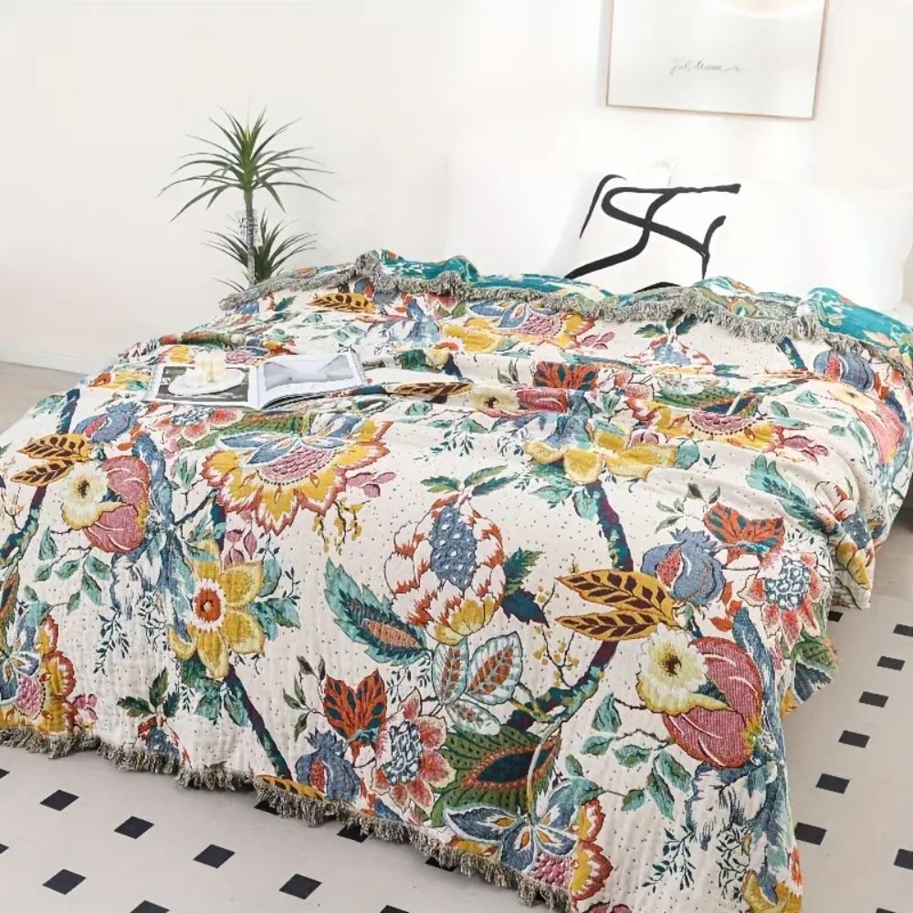 Lisslune | Tropical Whisper Reversible Cotton Blanket