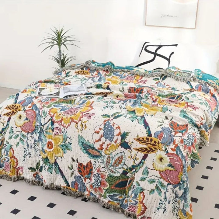 Lisslune | Tropical Whisper Reversible Cotton Blanket
