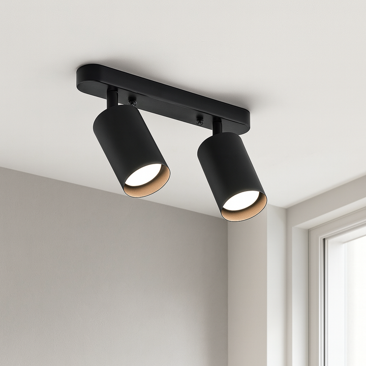 Lisslune | TwinGlow Rotating Ceiling Lamp – Adjustable 2-Head Modern Spotlight