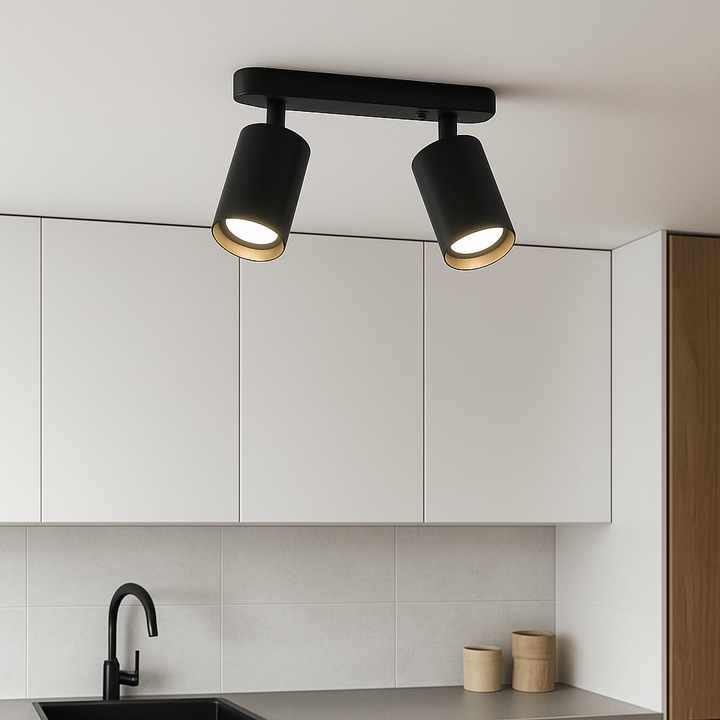 Lisslune | TwinGlow Rotating Ceiling Lamp – Adjustable 2-Head Modern Spotlight