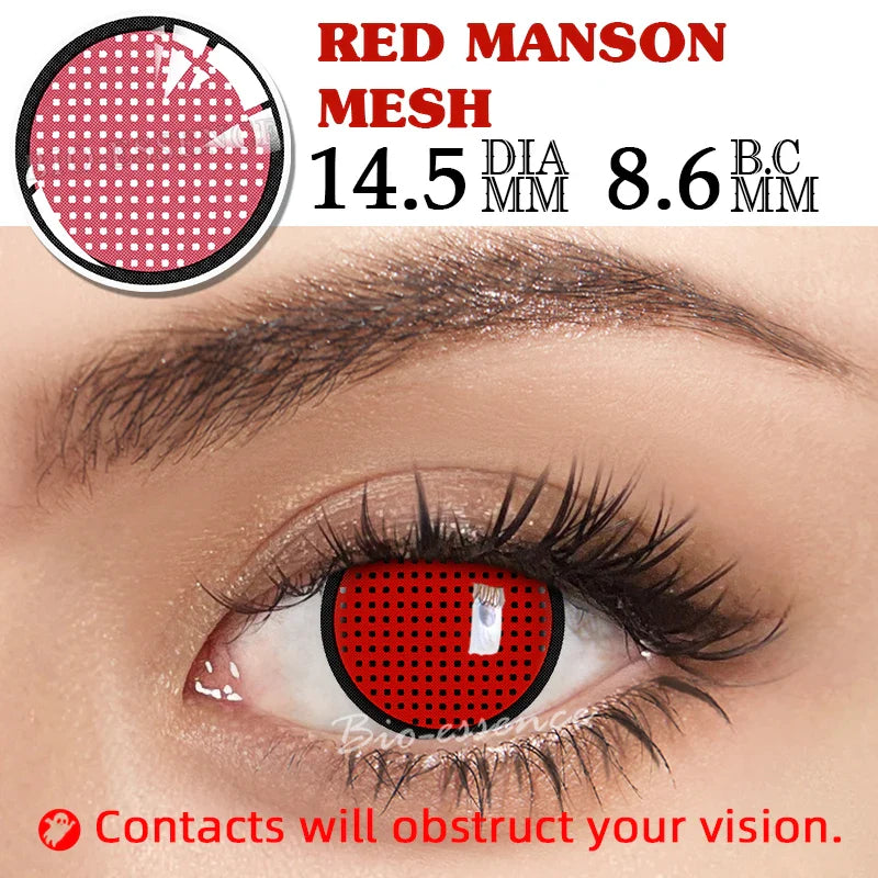 Rynx | 1 Pair Anime Cosplay Contact Lenses Color Contact Lenses Anime Lenses Red Lenses White Lenses Anime Accessories Pink Lenses
