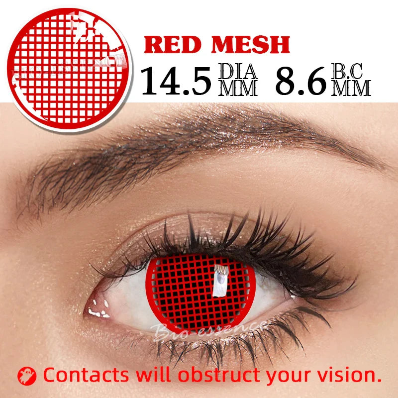 Rynx | 1 Pair Anime Cosplay Contact Lenses Color Contact Lenses Anime Lenses Red Lenses White Lenses Anime Accessories Pink Lenses