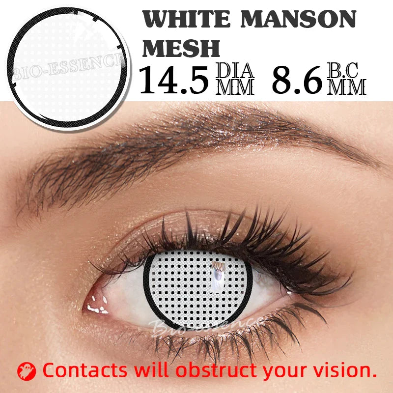 Rynx | 1 Pair Anime Cosplay Contact Lenses Color Contact Lenses Anime Lenses Red Lenses White Lenses Anime Accessories Pink Lenses