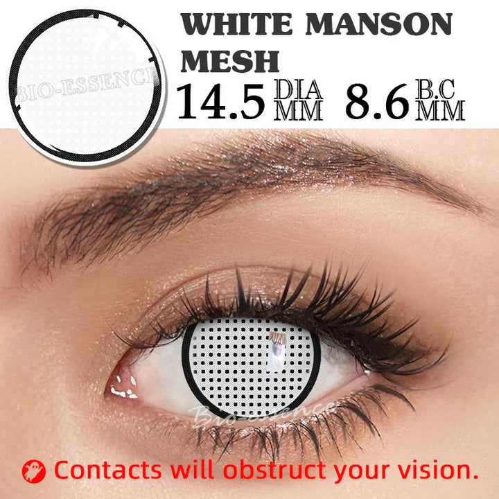 Rynx | 1 Pair Anime Cosplay Contact Lenses Color Contact Lenses Anime Lenses Red Lenses White Lenses Anime Accessories Pink Lenses