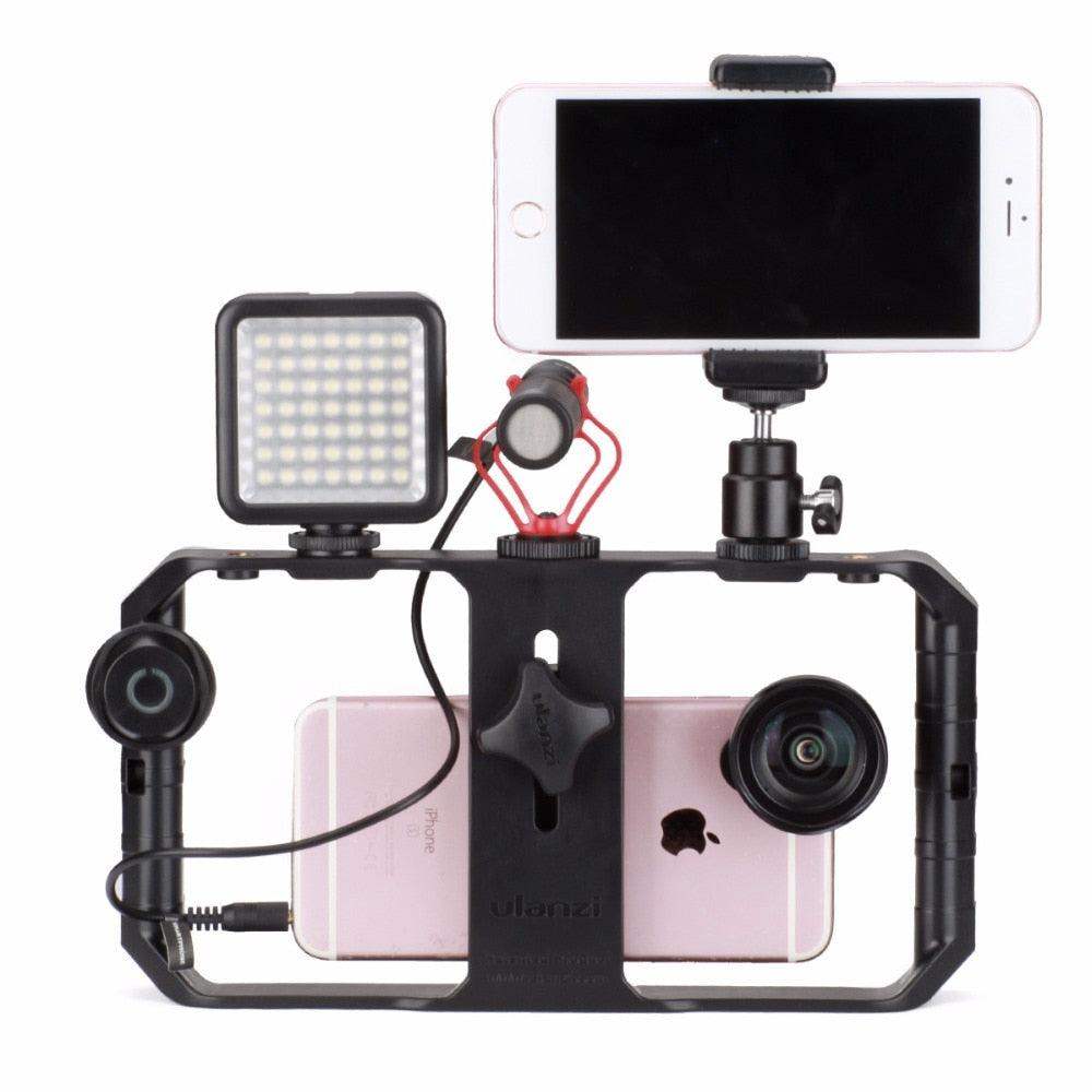 Lisslune | VideoGrip Smartphone Stabilizer – Professional Filmcage with Cold Shoe Mounts