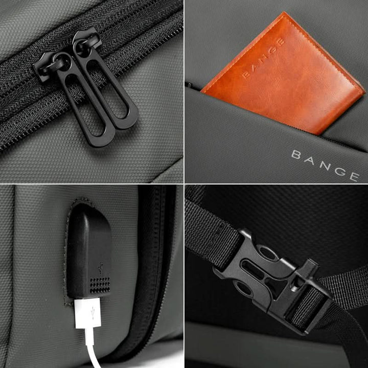 Lisslune | Business backpack for men with USB connection & laptop compartment