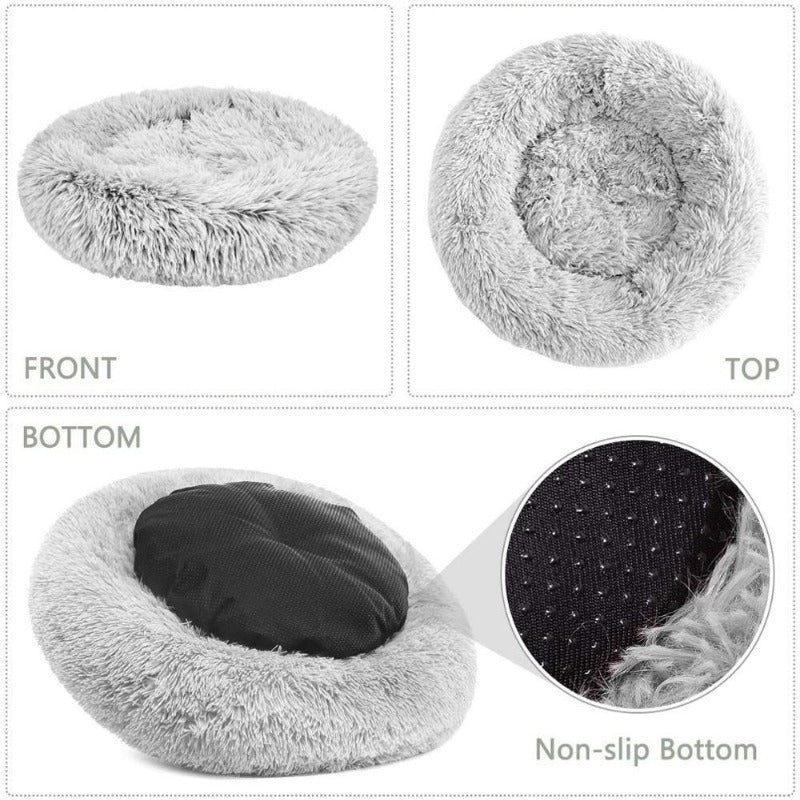 Lisslune | Beef Plush Calming Donut Dog Bed for Small to Large Dogs