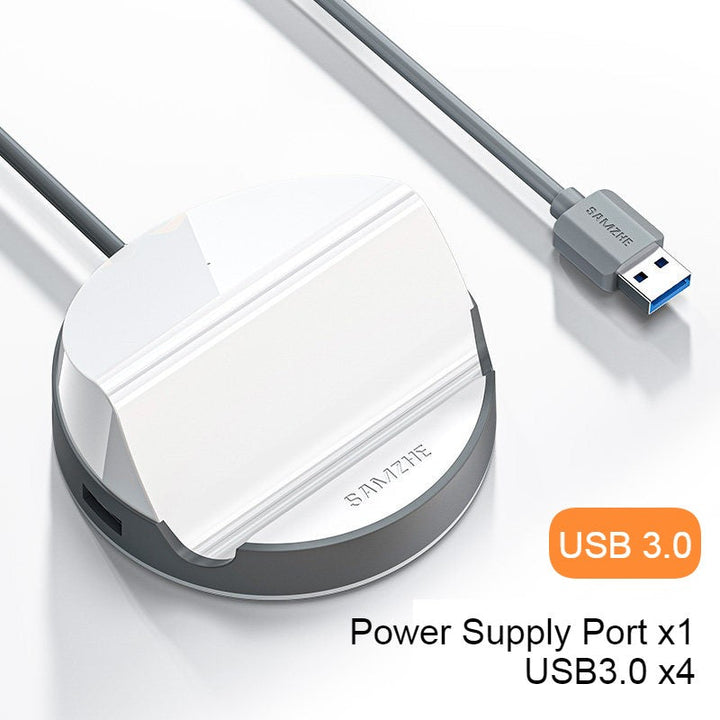 Lisslune | USB 3.0 Hub with 4 USB Ports & Phone Holder, for HHD, Flash Drive, Fan, Keyboard, Mouse