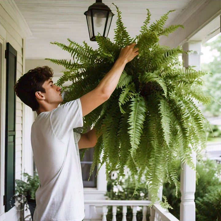 Lisslune | EverGreen Boston Fern – Artificial Plant with UV Protection and Weather Resistant Design
