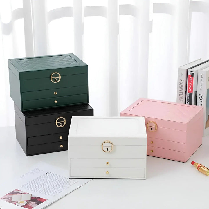 Lisslune | EleganceBox – Luxury Multi-Layer Jewellery Organiser in Premium PU Leather