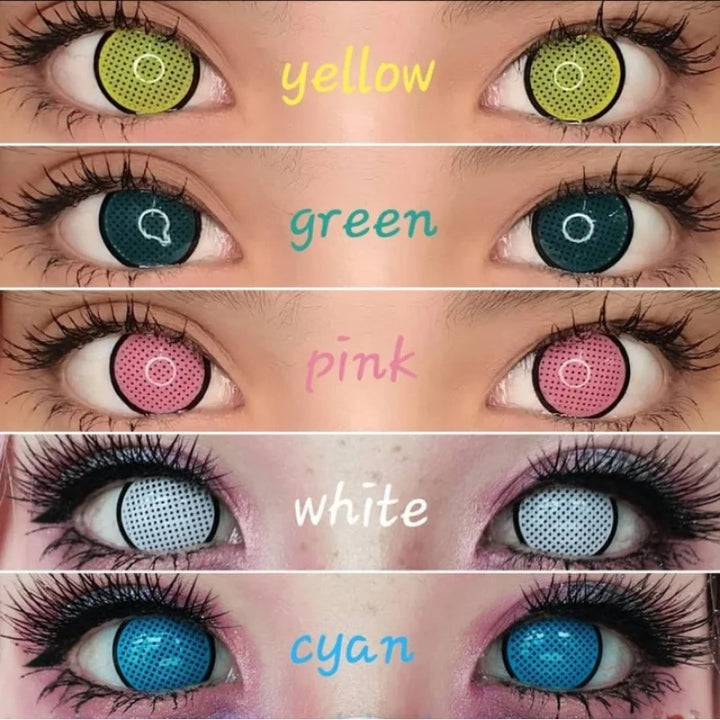 Rynx | 1 Pair Anime Cosplay Contact Lenses Color Contact Lenses Anime Lenses Red Lenses White Lenses Anime Accessories Pink Lenses