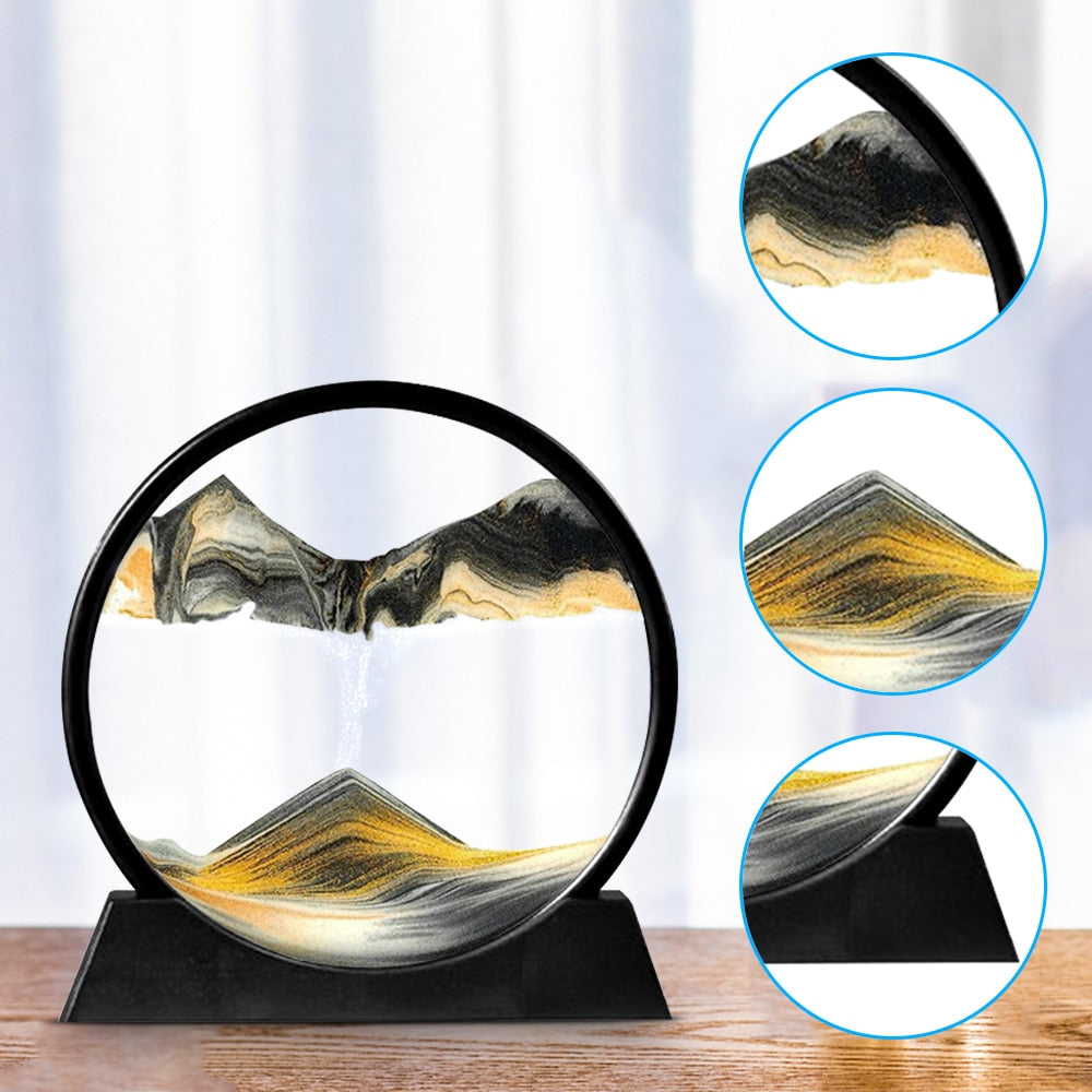 Lisslune | Royaleva Moving Sand Art Sculpture - LED Calming Desk Decoration