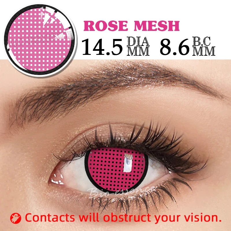 Rynx | 1 Pair Anime Cosplay Contact Lenses Color Contact Lenses Anime Lenses Red Lenses White Lenses Anime Accessories Pink Lenses