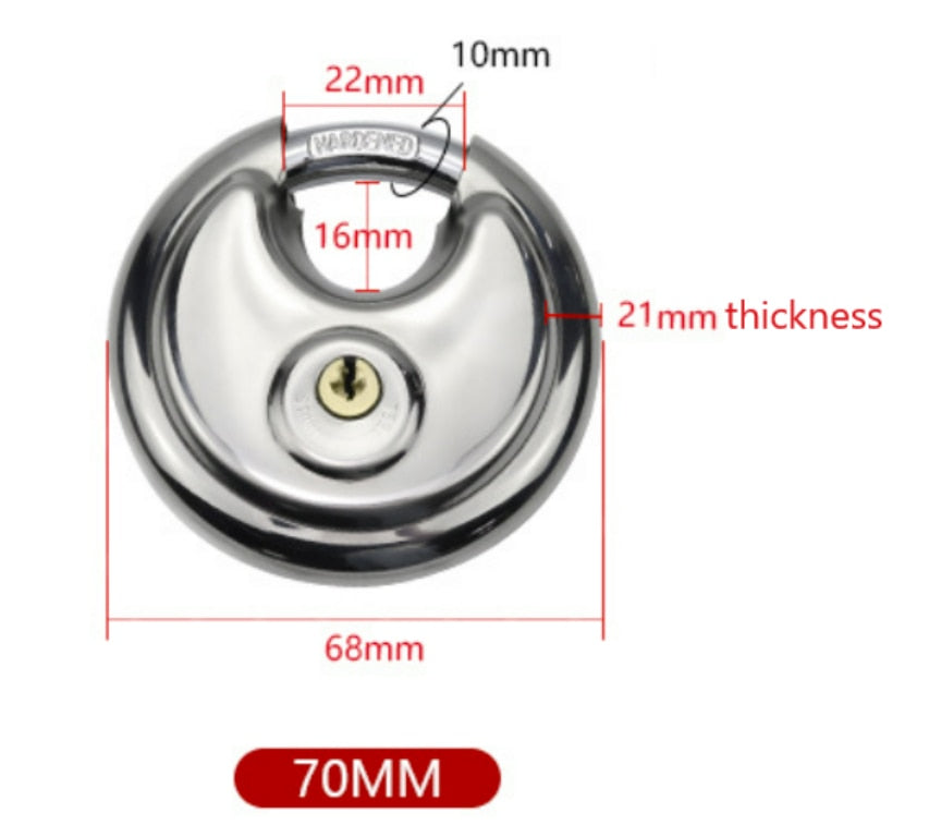 Lisslune | Heavy Duty Round Stainless Steel Padlock