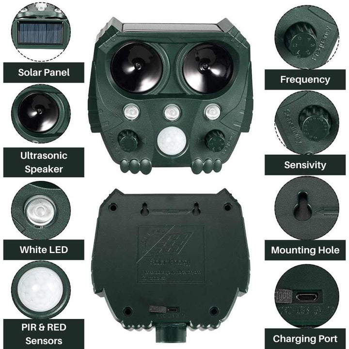 Lisslune | Ultrasonic Cat Repellent Ultrasound and Noise Sonar Repellent Deterrent for Cat, Fox, Rat, Squirrel and Dog