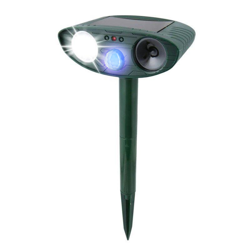 Lisslune | Solar Powered Ultrasonic Rabbit Repeller with Flashing Light – Effective Pest Control for Gardens and Yards