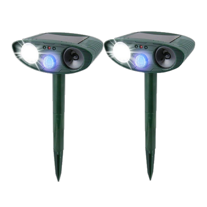 Lisslune | Solar Powered Ultrasonic Rabbit Repeller with Flashing Light – Effective Pest Control for Gardens and Yards