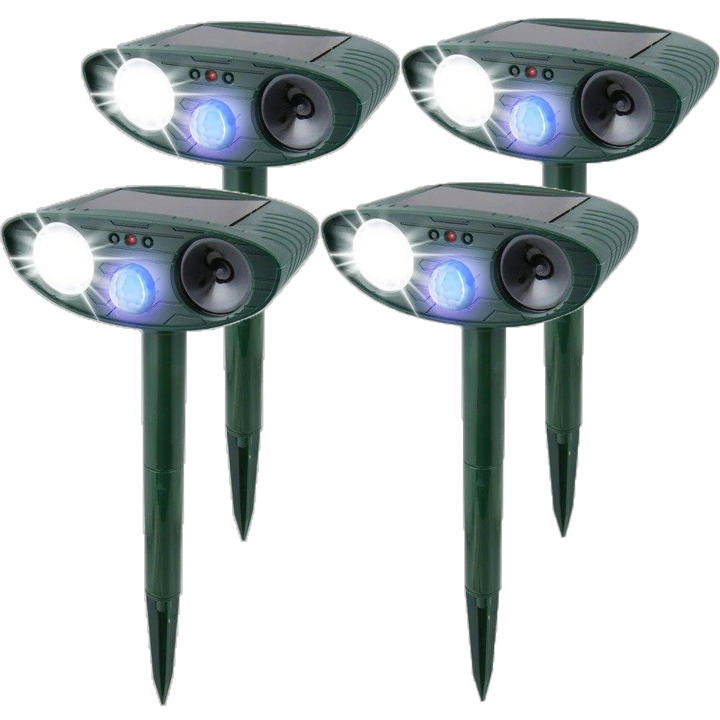 Lisslune | Solar Powered Ultrasonic Rabbit Repeller with Flashing Light – Effective Pest Control for Gardens and Yards
