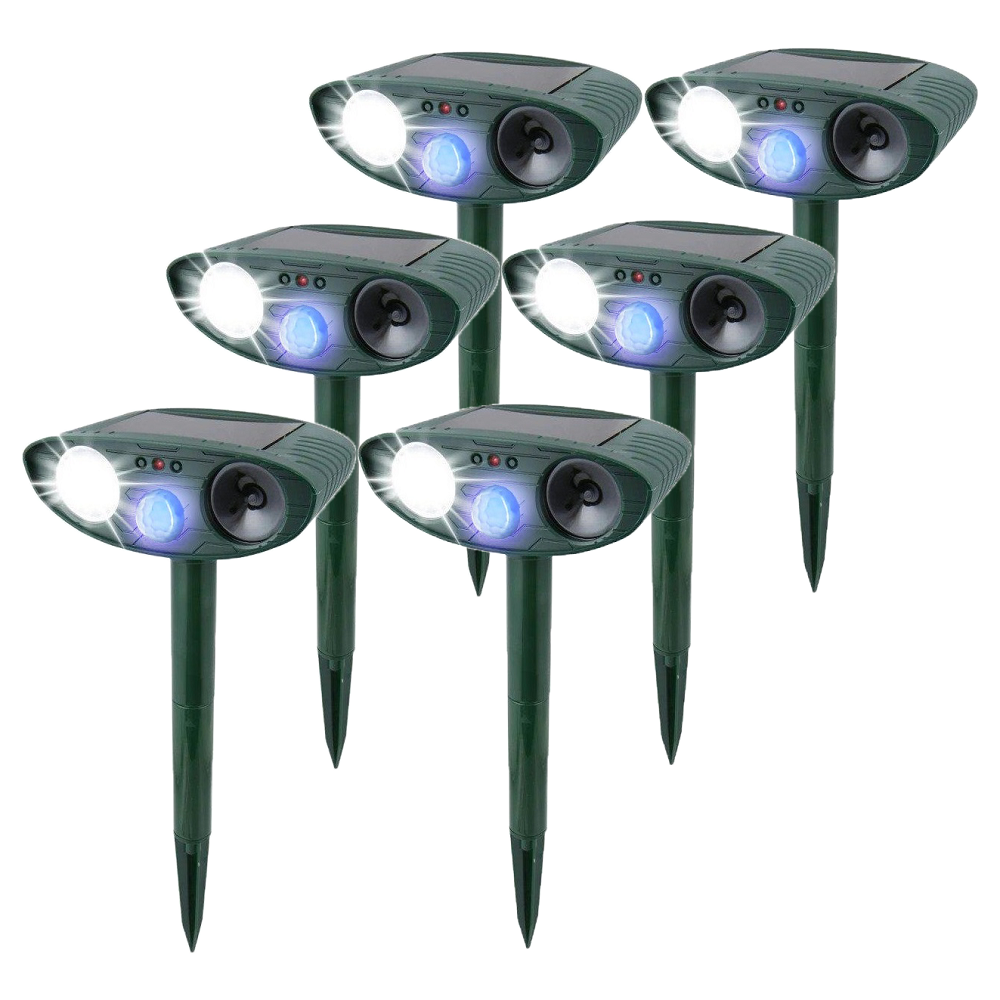 Lisslune | Solar Powered Ultrasonic Rabbit Repeller with Flashing Light – Effective Pest Control for Gardens and Yards