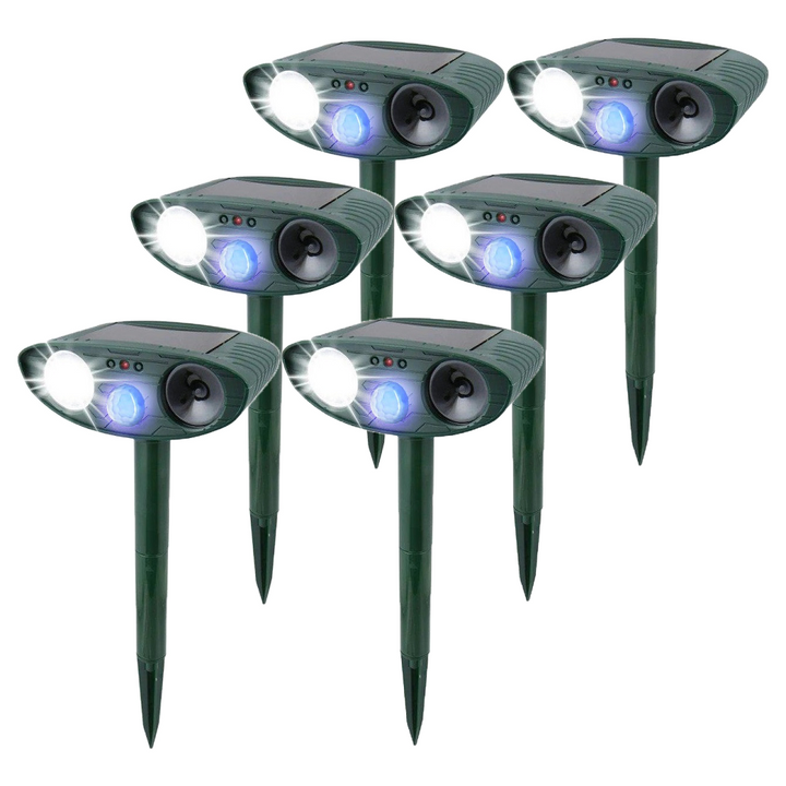 Lisslune | Solar Powered Ultrasonic Rabbit Repeller with Flashing Light – Effective Pest Control for Gardens and Yards