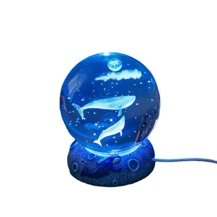 Lisslune | AquaGlobe Crystal Ball Night Light | Underwater World LED Lamp | Mood Light & Decor for Home
