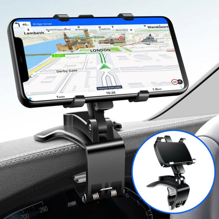 Lisslune | Car Phone Holder with Adjustable Mount for Dashboard & Windshield - Universal Fit for Smartphones and GPS Devices