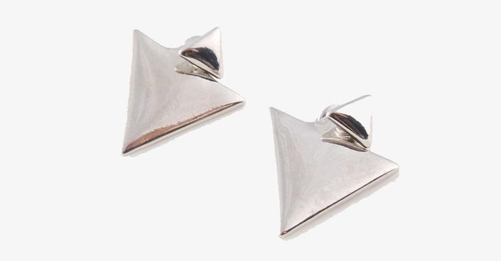 Lisslune | Double triangle stud earrings - Fashionable multicolor set of two