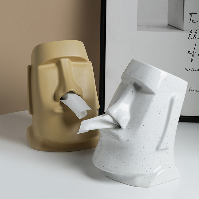 Lisslune | StatueTissue - unusual Moai scarf holder for stylish spaces