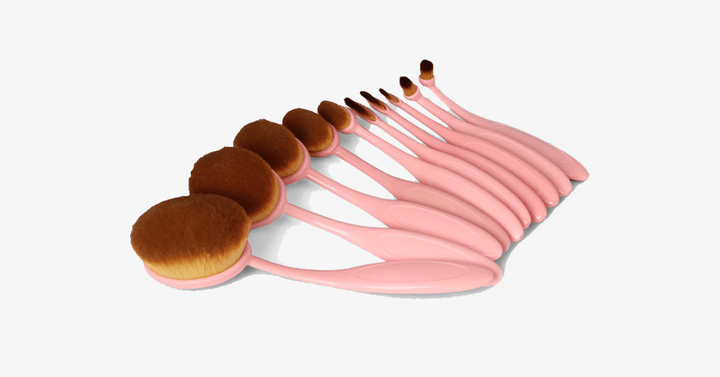 Lisslune | 10-piece set of oval brushes in soft pink