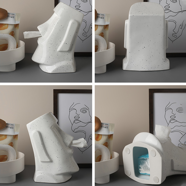 Lisslune | StatueTissue - unusual Moai scarf holder for stylish spaces