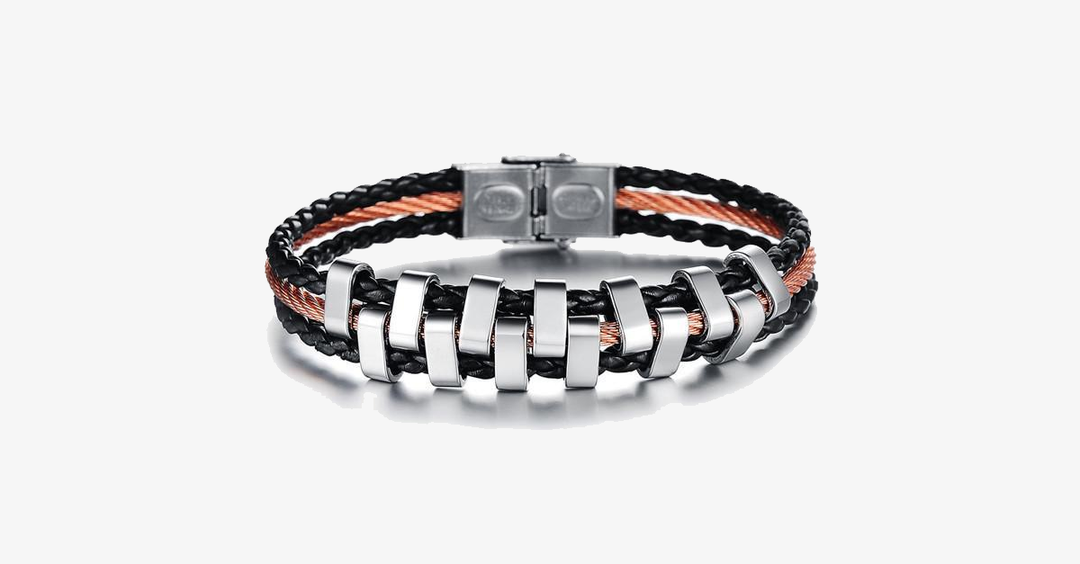 Lisslune | Rough Tracks Stainless Steel Men's Bracelet