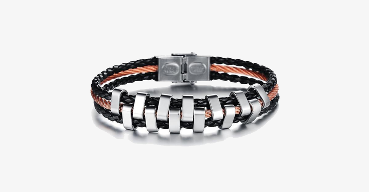 Lisslune | Rough Tracks Stainless Steel Men's Bracelet