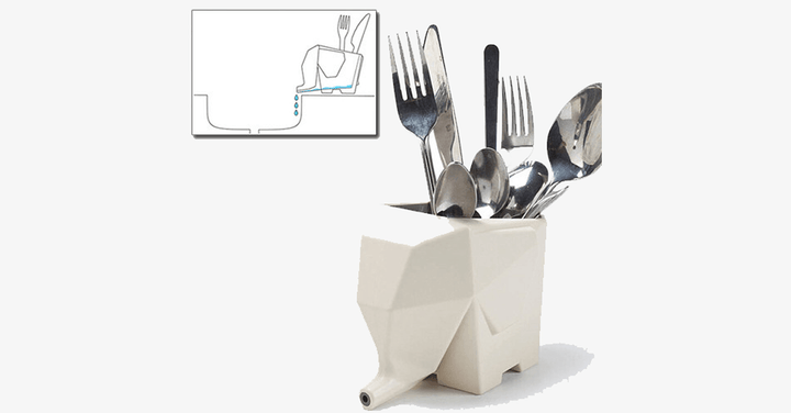 Lisslune | Elephant Cutlery Tray - Quickly and easily remove excess water!