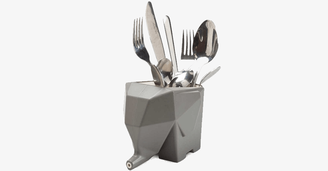 Lisslune | Elephant Cutlery Tray - Quickly and easily remove excess water!