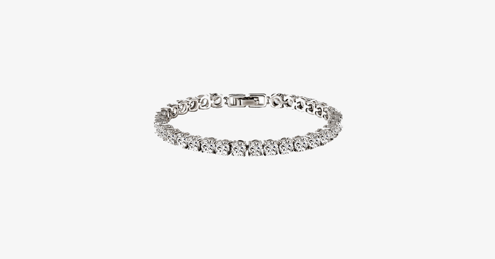 Lisslune | Diamond Eternity Bracelet in Silver Color - Round Cut Diamond Zircon Stones - Let You Look Stunning