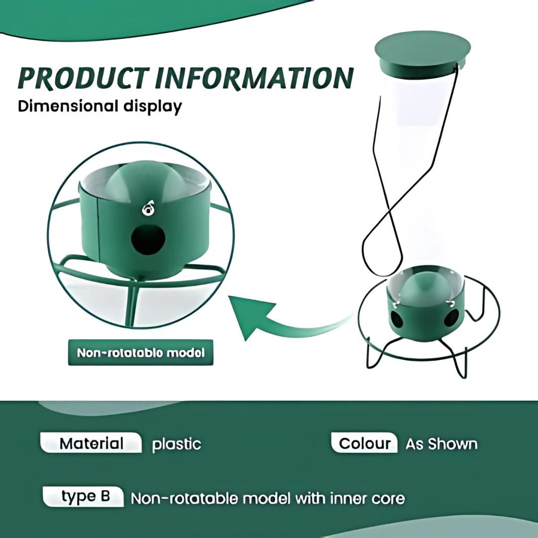 Lisslune | Rotatable Squirrel-Proof Garden Bird Feeder with Multiple Feeding Ports