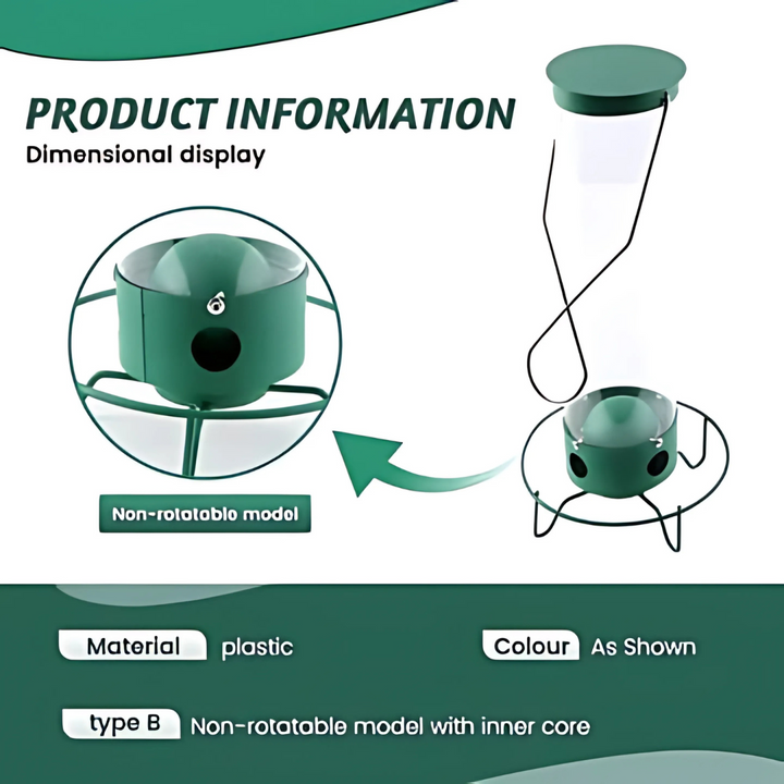 Lisslune | Rotatable Squirrel-Proof Garden Bird Feeder with Multiple Feeding Ports
