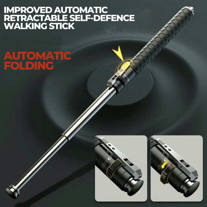 Lisslune | Automatic Self-Defense Walking Stick | Lightweight, Anti-Slip Grip & Compact for Hiking and Urban Safety