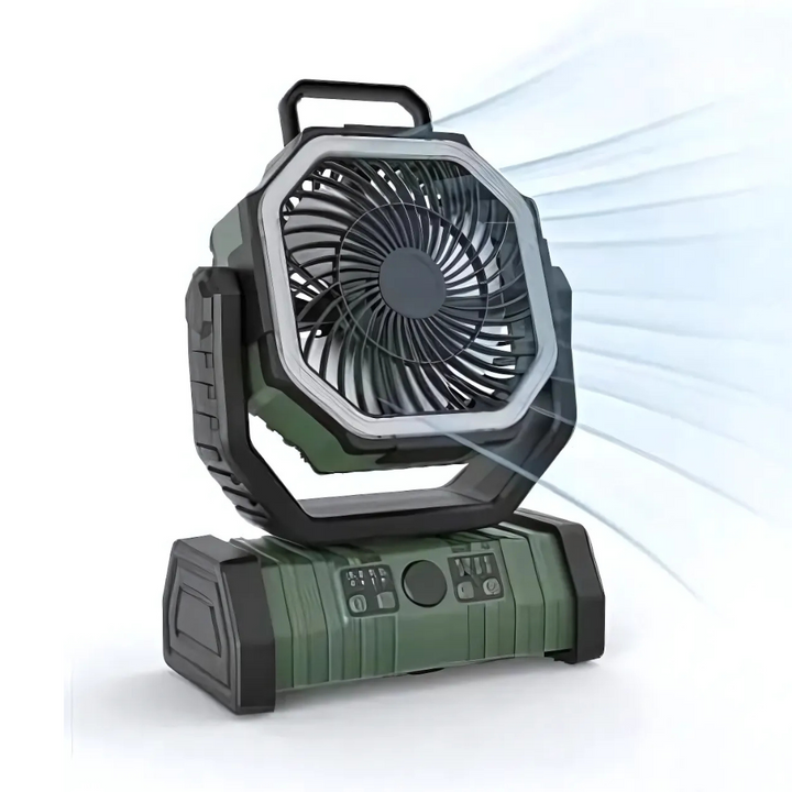 Lisslune | PowerBreeze Camping Fan with LED & Powerbank – 20000mAh, Pivoting & Rechargeable