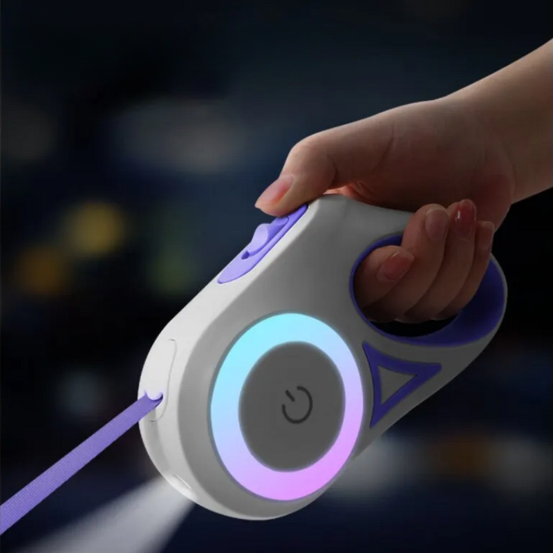 Lisslune | AutoLeash Glow – Automatic dog leash with LED light for walks during day & night