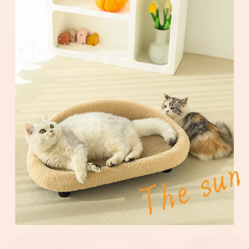 Lisslune | MeowHaven Nest – Stylish Cat Bed with Scratching Area & Cuddly Pillow