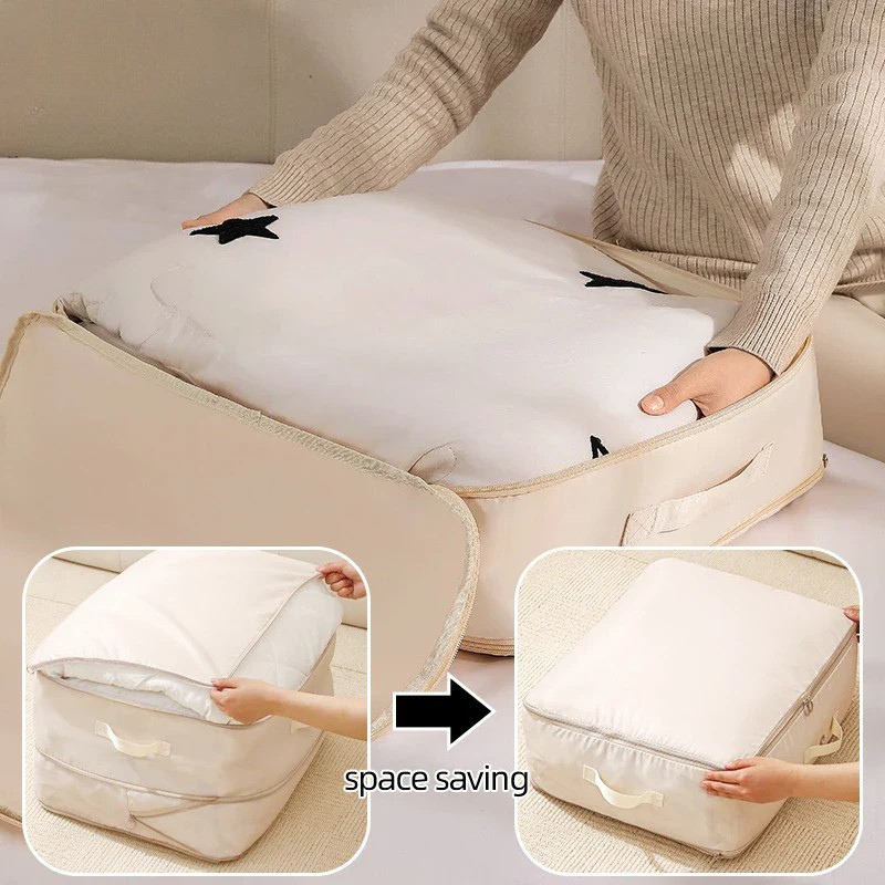 Lisslune | COMPACT STORAGE BAG – Compression bag for clothing & blankets with zipper & carrying handle