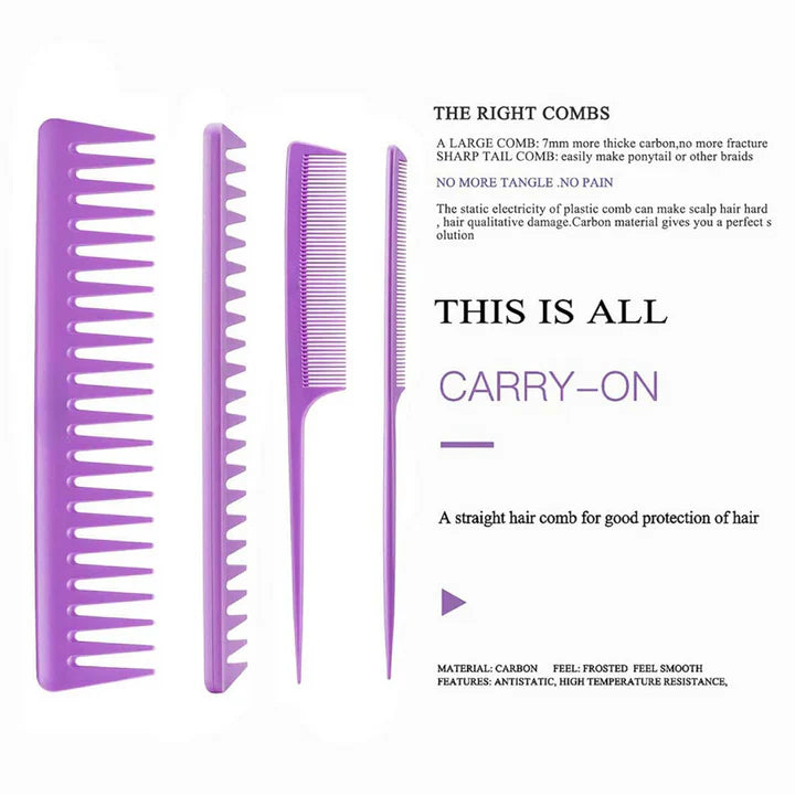 Lisslune | 4-piece detangling hairbrush set