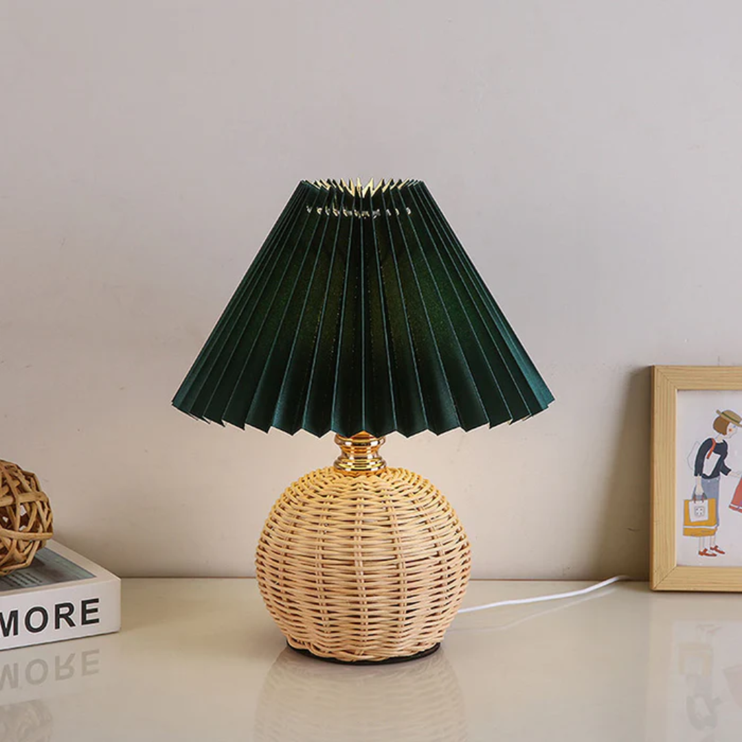 Lisslune | Modern Table Lamp with White Pleated Shade