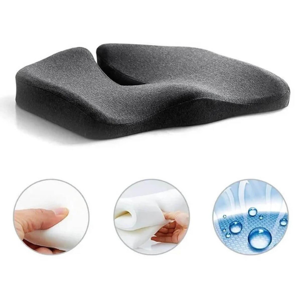 Lisslune | ErgoRelief Seat Cushion – Ergonomic Memory Foam Cushion for Back and Tailbone