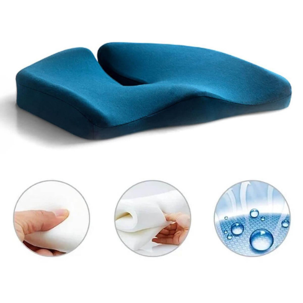 Lisslune | ErgoRelief Seat Cushion – Ergonomic Memory Foam Cushion for Back and Tailbone