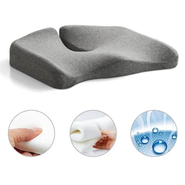 Lisslune | ErgoRelief Seat Cushion – Ergonomic Memory Foam Cushion for Back and Tailbone